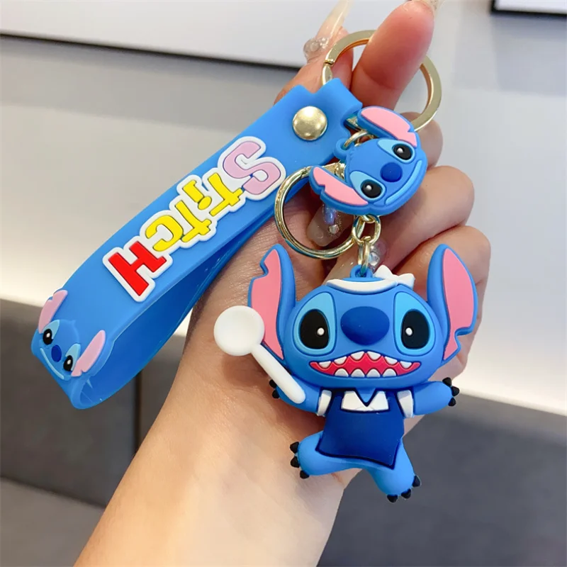 

Новинка, забавный брелок для ключей из мультфильма Disney Stitch, брелок из ПВХ, кукла, подвеска для сумки