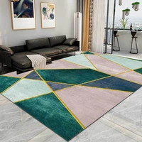 nordic green pink geometric pattern rugs anti slip home large size carpets for living room girl room bedside area floor mats