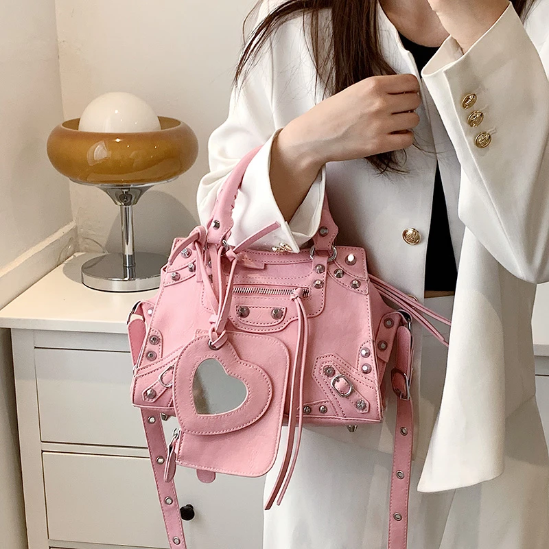 

Top Brand Rivet Shoulder Bags for Women High Quality Handbag Fashion Purses and Handbags Designer Crossbody Bag Luxury Satchel
