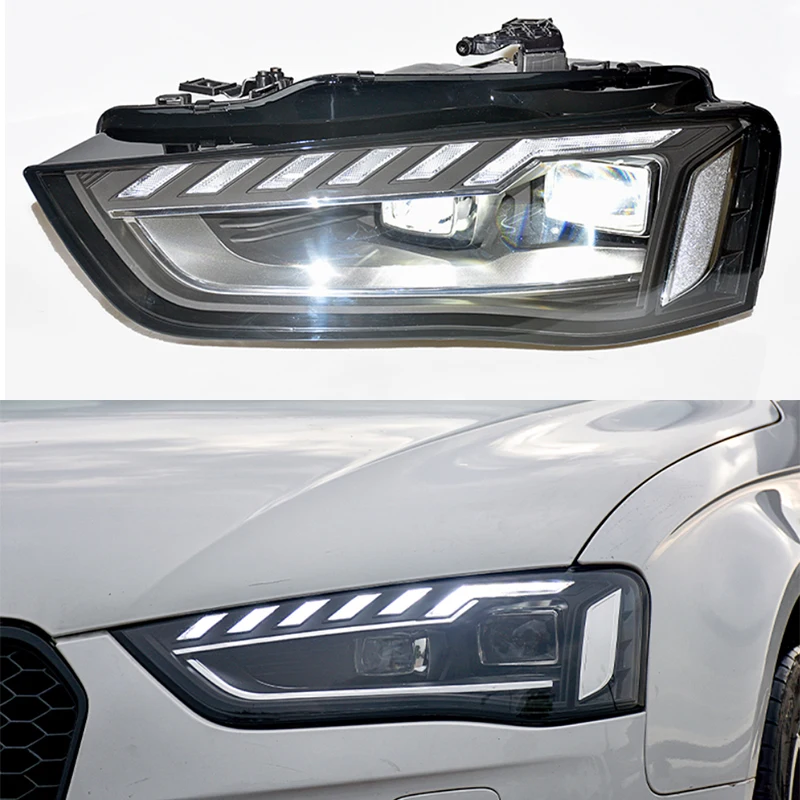 

For Audi a4L 13-16 headlights modified LED lens new daytime running lights streamer steering headlight appearance accessories