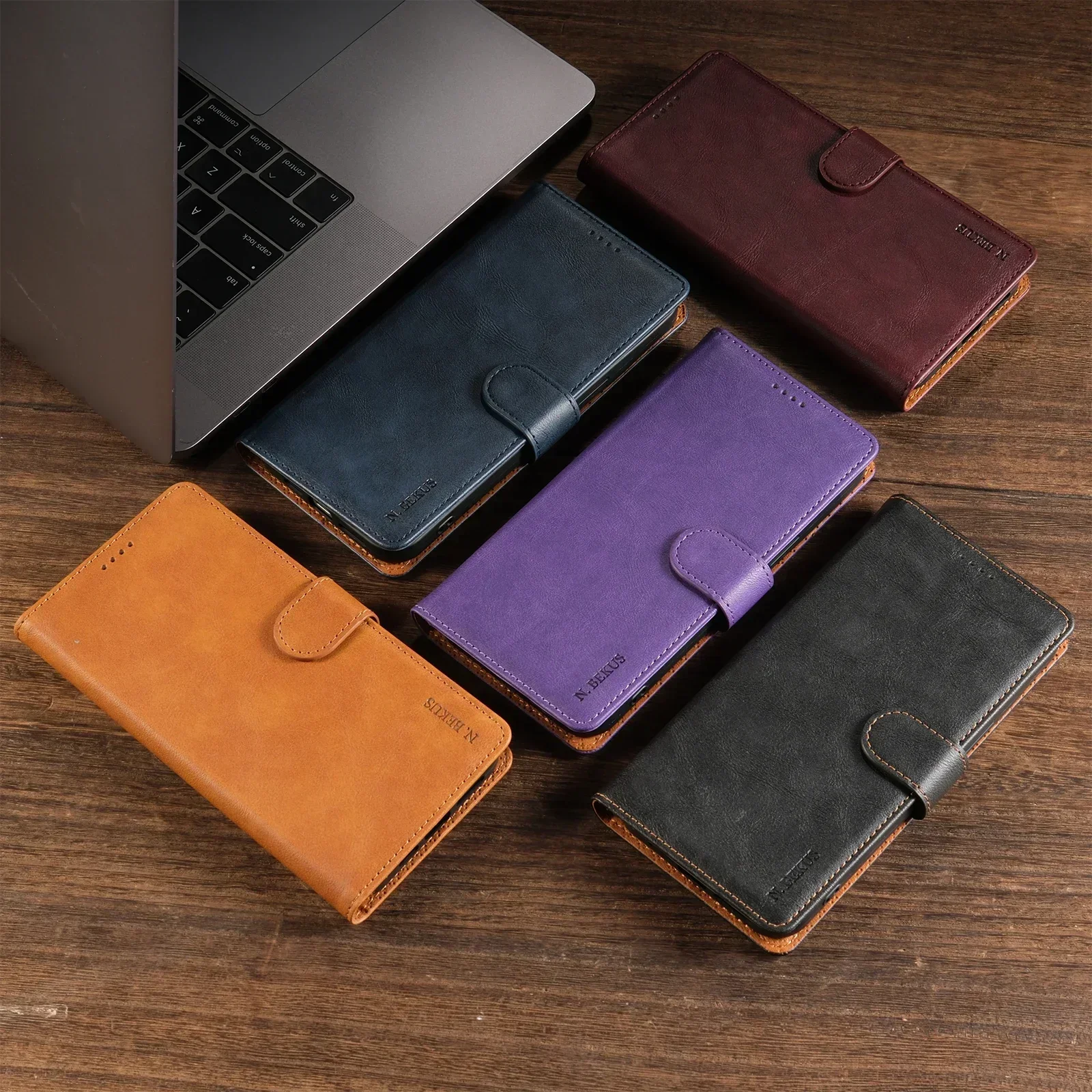 2# Solid Color Leather Case Anti-fall Flip Phone For Xiaomi Redmi11A/13C Note13/12S/11S/11E POCO C55 C65 M6 Pro Plus 4G/5G