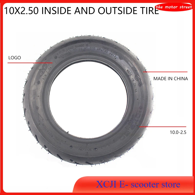 

10 inch 10x2.50 Outer Pneumatic Tire for Electric Scooter Balance Drive Bicycle Explosion-proof Advanced Tyre