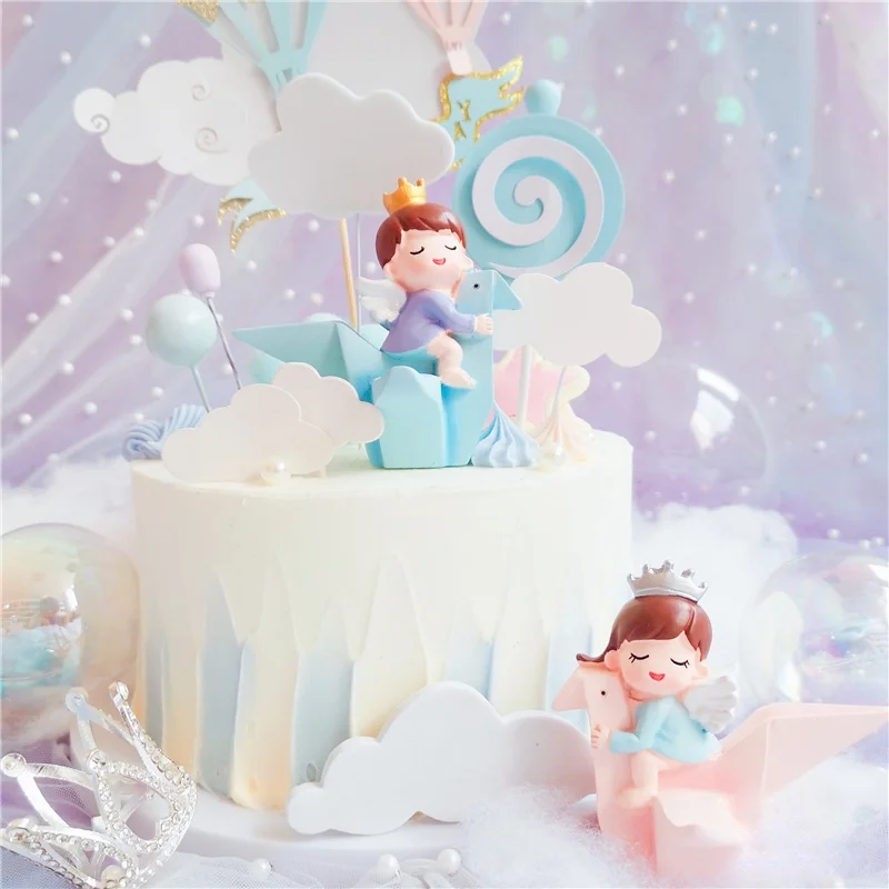 

Thousand Paper Cranes Boy Girl Happy Birthday Cake Topper Cute Baby Boy Cupcake Toppers Baby Shower Birthday Cake Decorations