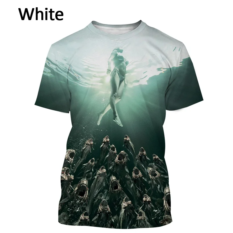 

Новинка 2022, мужская и женская футболка с коротким рукавом и 3D-принтом, Новая повседневная крутая футболка с изображением рыбок и животных, у...