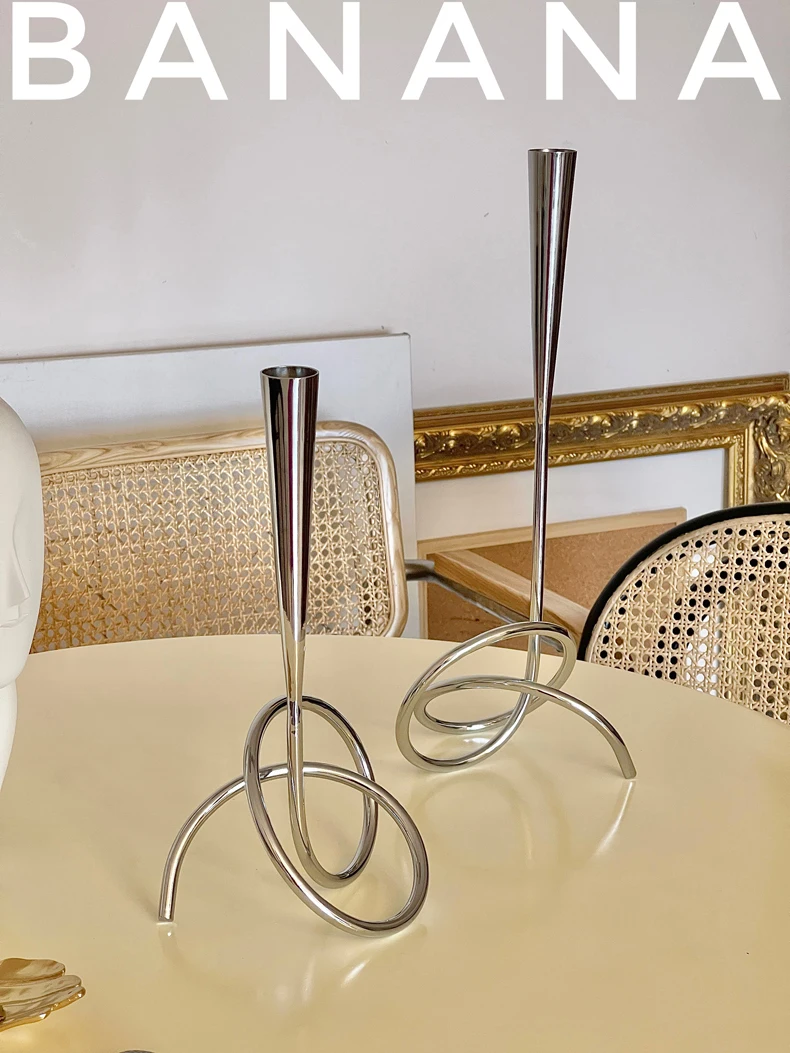 

Minimalist Candle Holder Household Creative Decorative Metal Ornament Ins Set Home Decoration Candle Holder