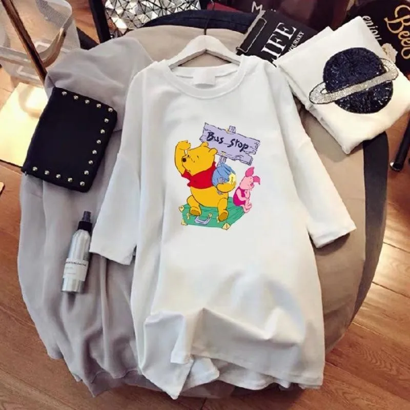 Футболка женская оверсайз с коротким рукавом круглым вырезом и принтом