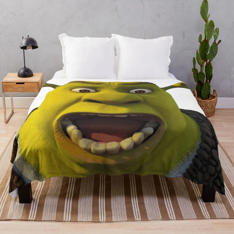 

Surprised Shrek Throw Blanket