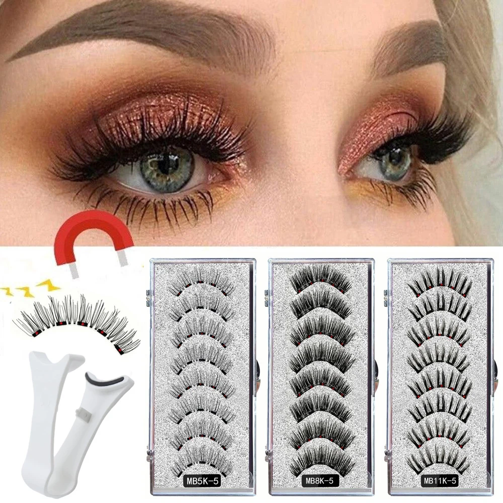 5 пар магнитных пинцетов с 3d магнитными натуральными норковыми накладными