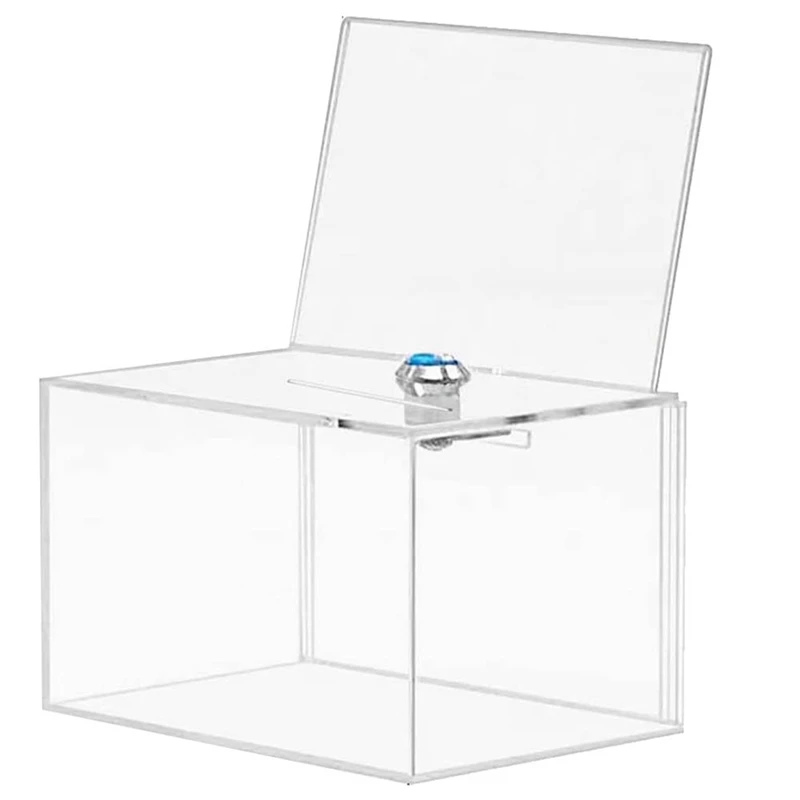 

2X Acrylic Donation Box - Box For Voting, Charity, Polls, Surveys, Sweepstakes, Contests, Advice, Tips, Reviews