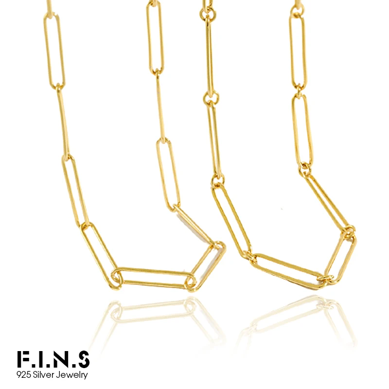 

F.I.N.S Korean Fashion S925 Sterling Silver Necklace Simple Stackable Chain Choker Necklace Minimalist Fine Jewelry Accessories