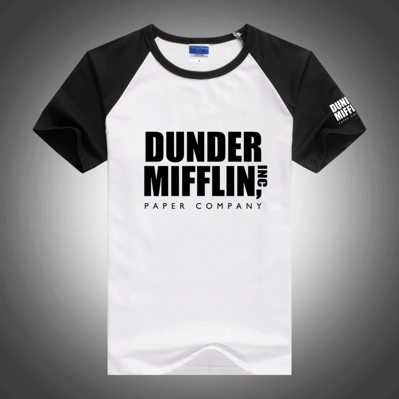 

DUNDER MIFFLIN PAPER INC Office TV Show Printed Summer Fashion T-shirt Cotton Mens Raglan Short Sleeve O Neck Streetwear Tops