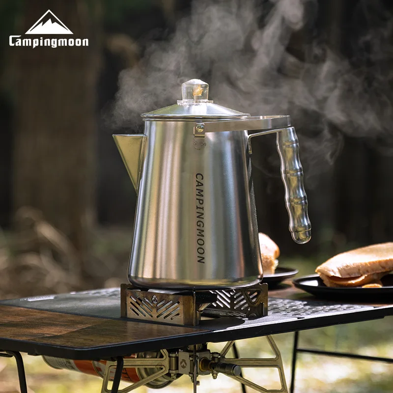 Фото Campingmoon SW-7 Стальной чайник для воды и кофе 1200 мл Мокко Чайник для приготовления пищи Кофеварка №3