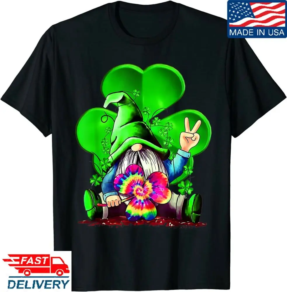 Футболка Gnome Tie Dye Shamrock на день Святого Патрика рубашка Saint Patrick'sUnisex летняя