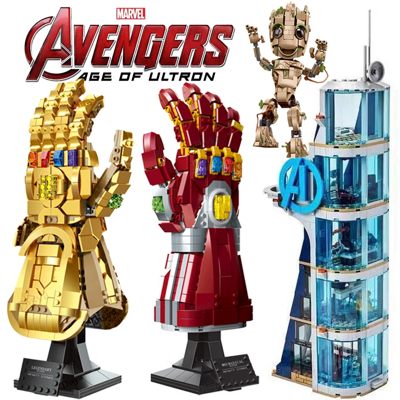 

NEW Disney Iron Man Infinity Glove Gauntlet Marvels Thanos Avengers Ironman Heroes Weapon GROOT Toy Building Block Brick Gift