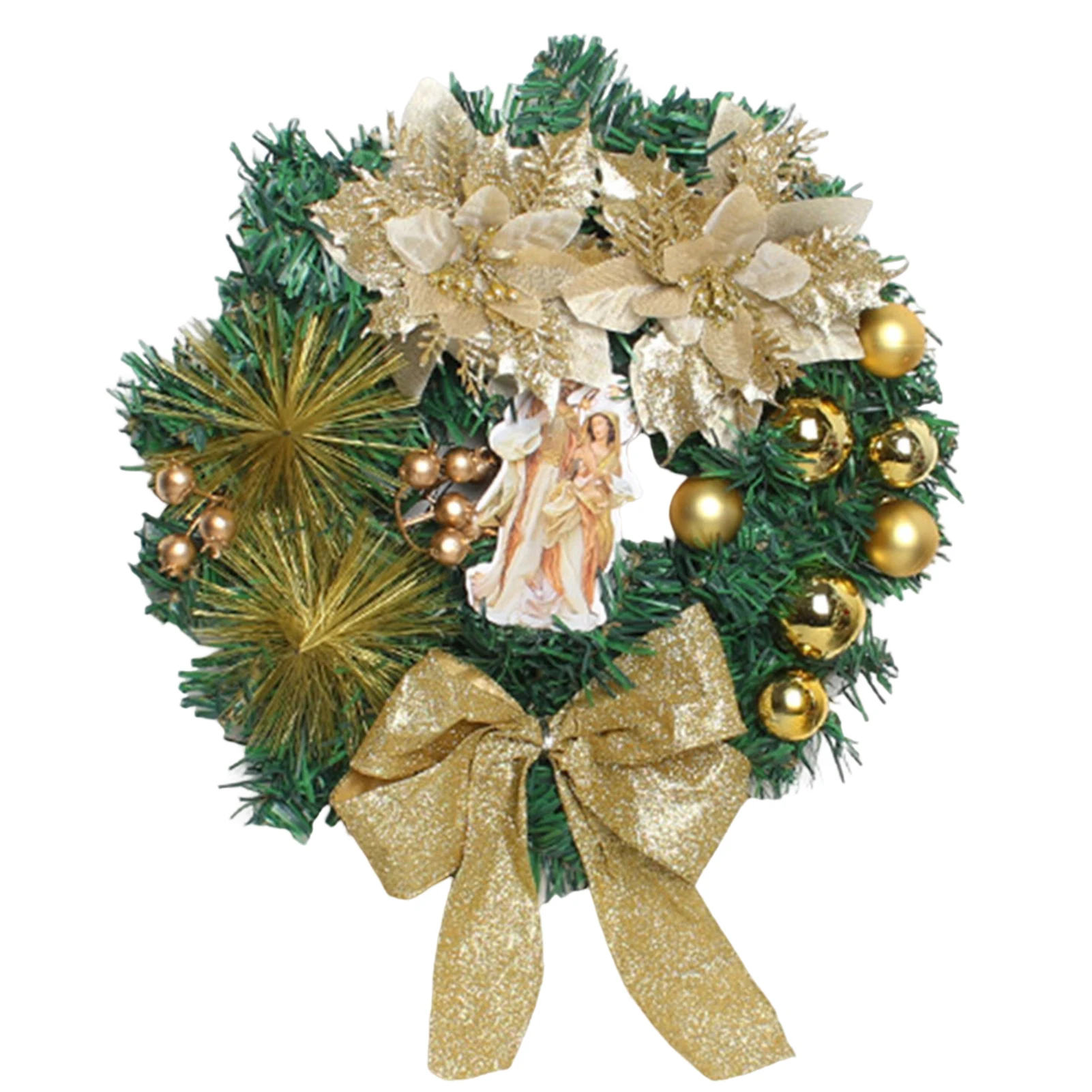 

Christmas Wreath Decoration Xmas Themed Garland with/without Light Home Décor Accents