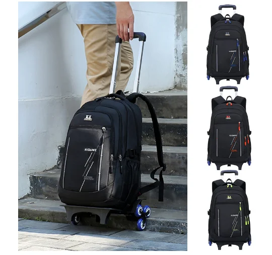 Школьный рюкзак для подростков, ранцы на колесиках для мальчиков, рюкзак-тележка, сумка