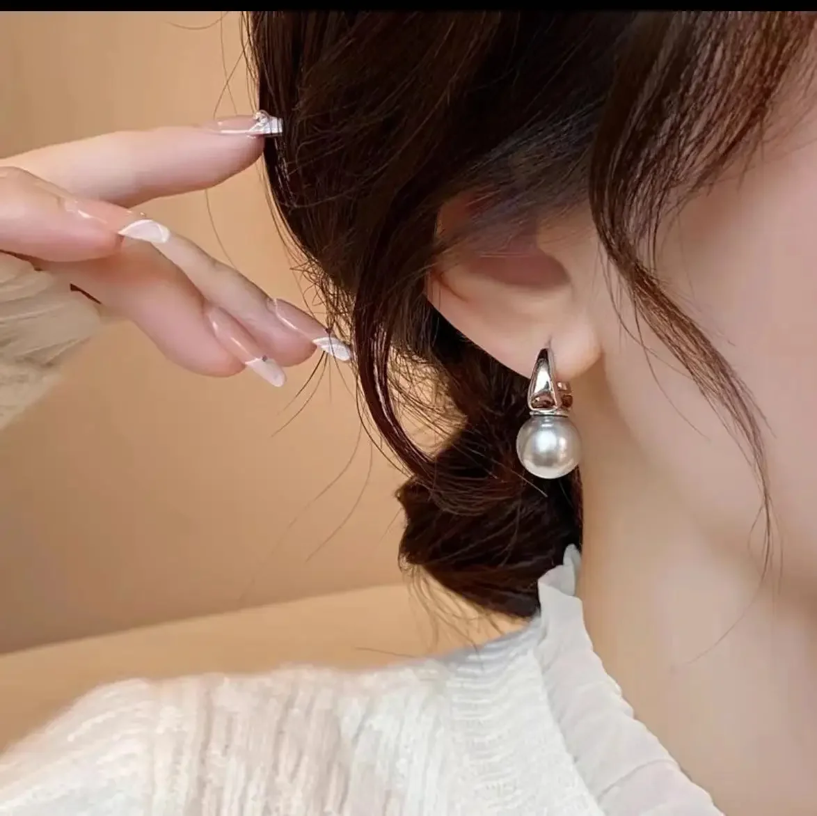 Осень/зима винтажные серьги с жемчугом во французском стиле нишевые