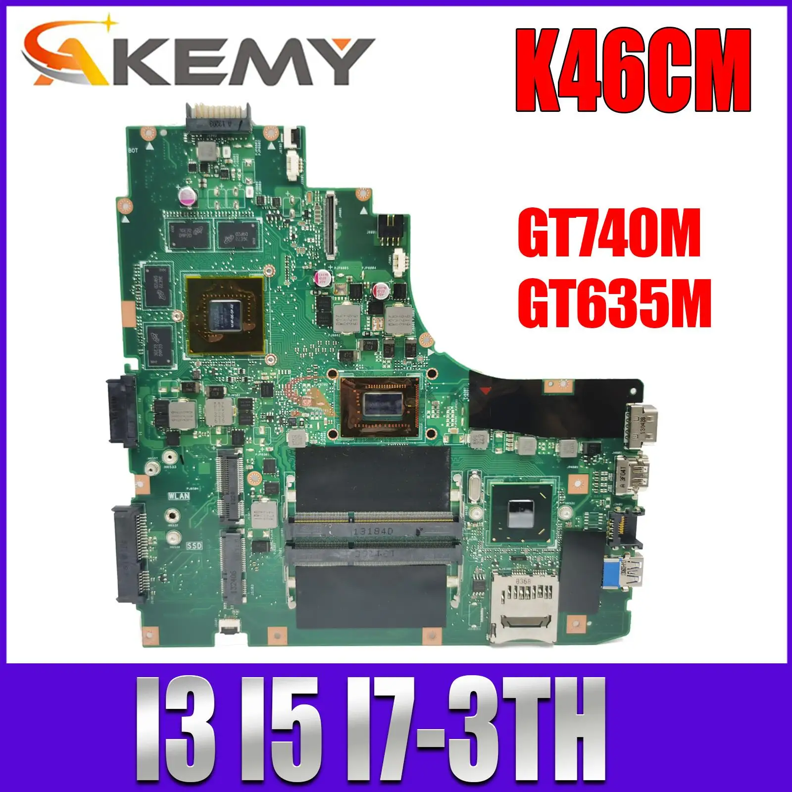 

Notebook K46CM Mainboard For ASUS K46C E46C S46C A46C P46C K46CB K46CA Laptop Motherboard I3-3TH I5-3TH I7-3TH UMA/GT740M/GT635M