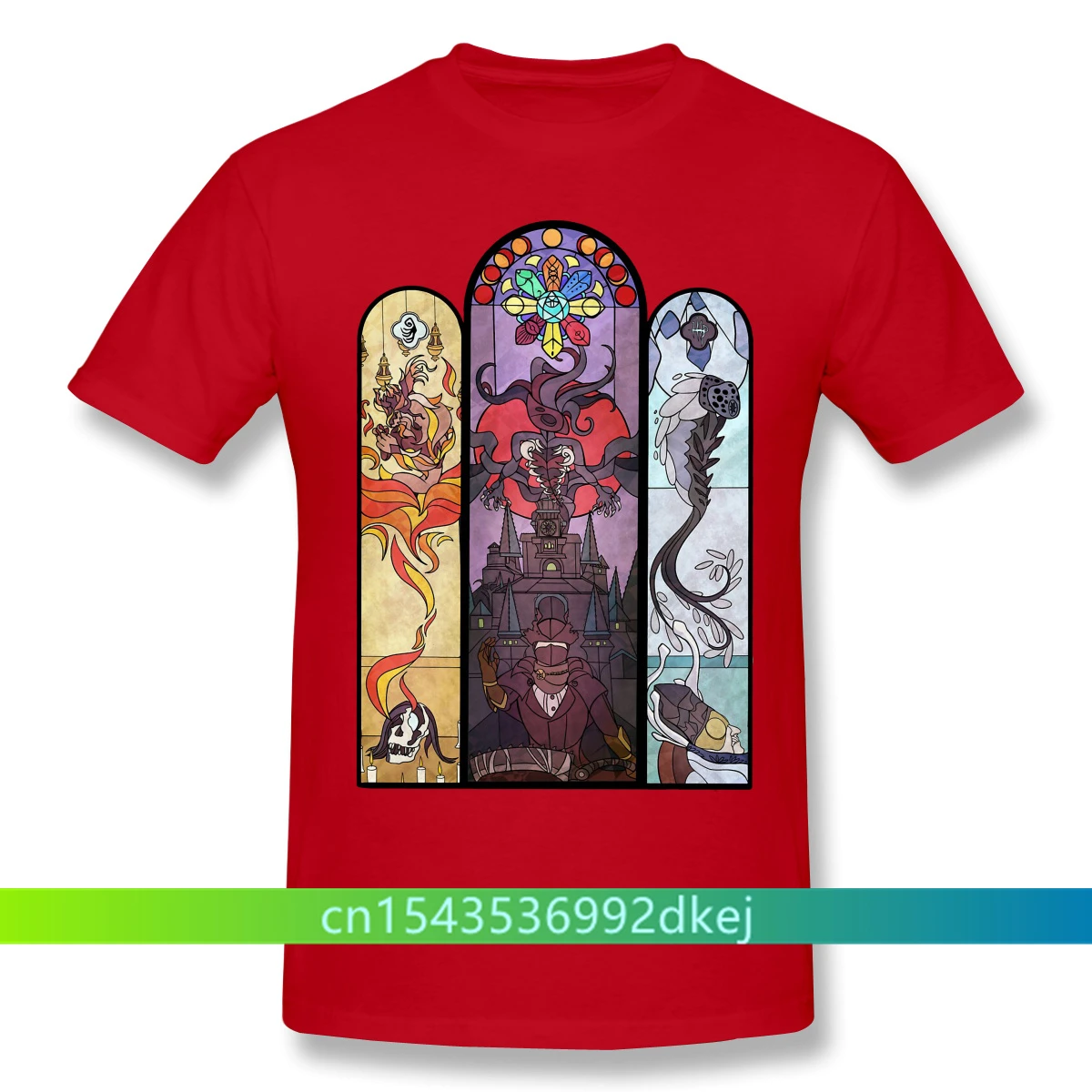 Мужская черная футболка Bloodborne Dark Souls Horrible Games Yharnam витражи из чистого хлопка
