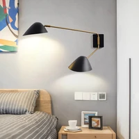 postmodern duckbill wall light rotatable black lamp for bedroom bedside living room study home decor g9 long arm wall sconce