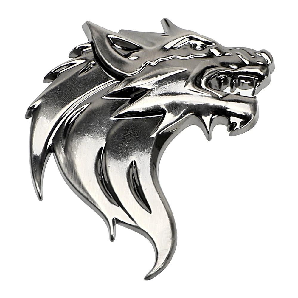 

Wolf Head Badge Logo Car Emblem Sticker Decal Auto Decoration Motorcycle 3D Metal