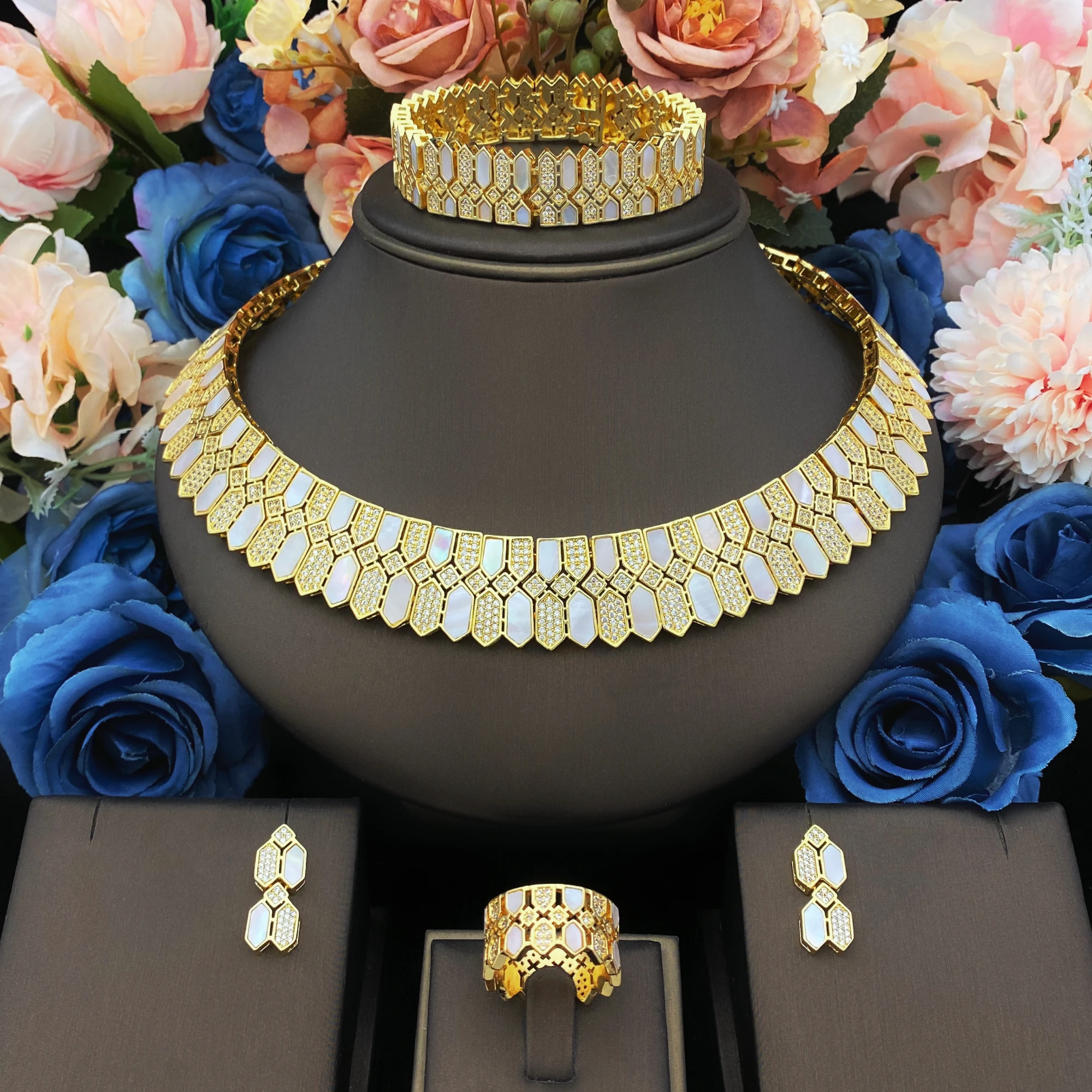 JRH Самый продаваемый роскошный комплект из 4 предметов на всей сети ожерелье