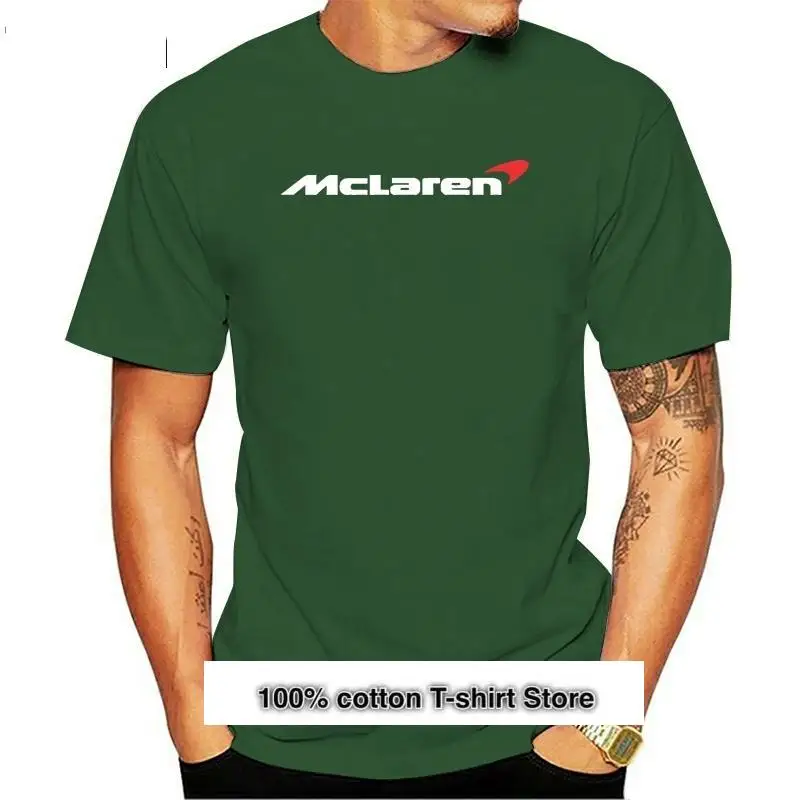 

Mclaren-Camiseta deportiva de carreras de coches para hombre, Tops de algodón con estampado