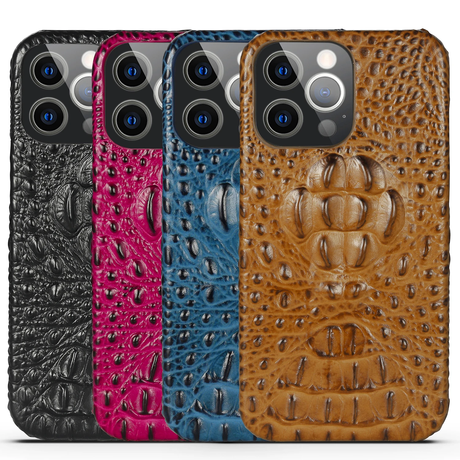 

2021 Hot New Genuine Leather Luxury 3d Crocodile Head Phone Case For Iphone 13 Pro Max Cover For Iphone 13 Mini 5.4 Inch Cases