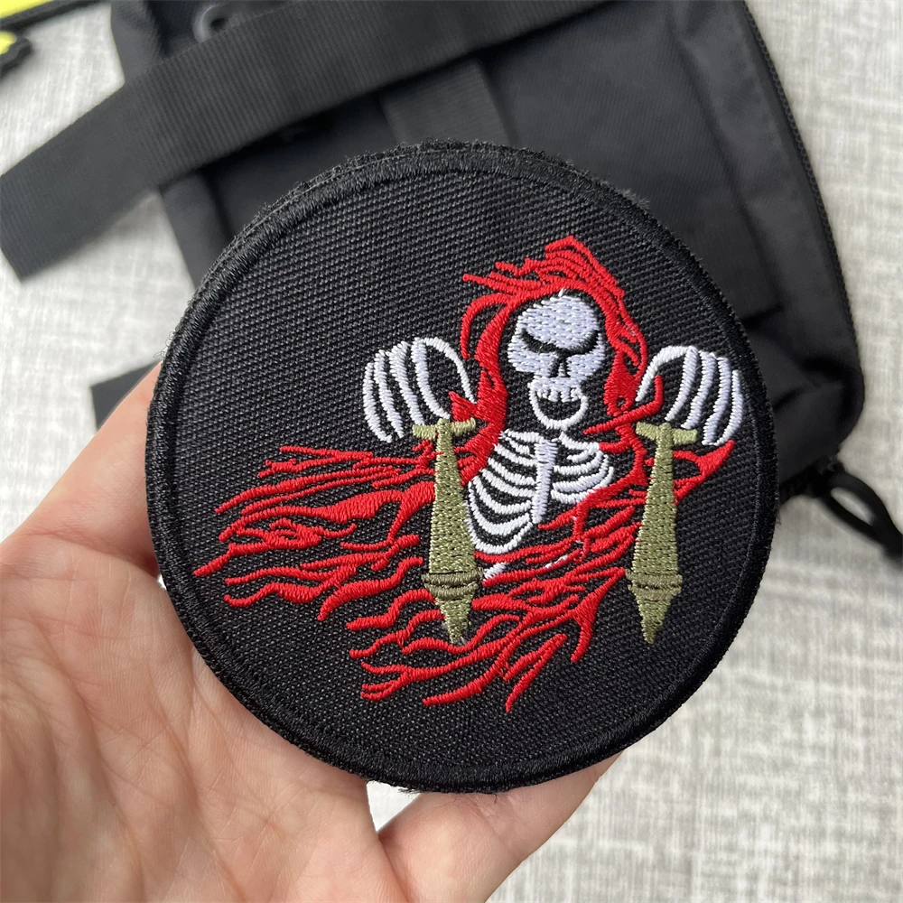 Значок смерти от вершины черепа нашивки для боевого духа вышивка искусственное