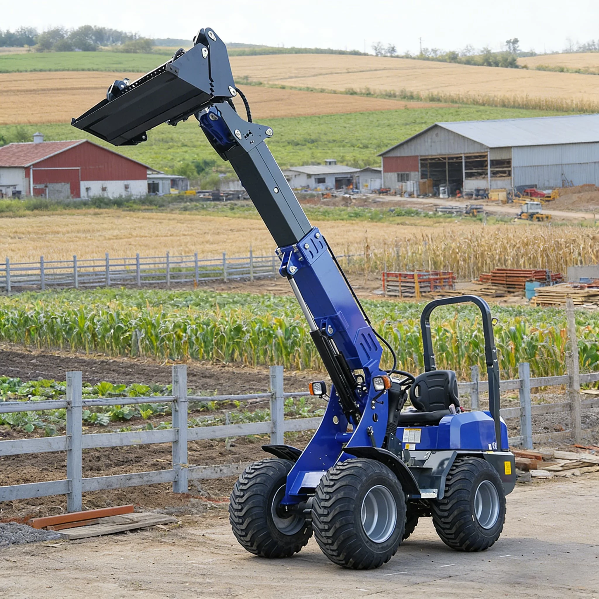 Фото Высокопроизводительный мини-погрузчик 4x4 Euro 5 CE EPA, землеройная техника, дизельный колесный погрузчик, цена по индивидуальному заказу №5