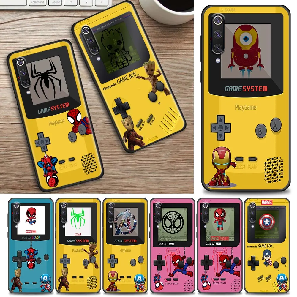 

Game-Boy Marvel Heros Spider Iron Man Case For Xiaomi Poco C50 C40 X4 F4 M5 N5S M4 X4 X3 F3 M3 GT Pro Nfc Redmi Note 8 7 Cover