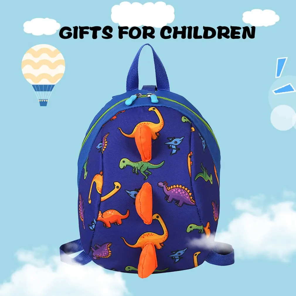 Детский рюкзак с милым принтом мультяшный динозавр Акула защита от потери для