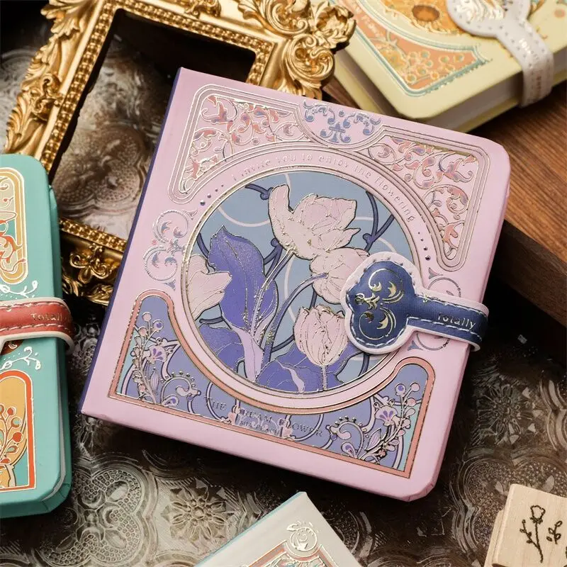 

Мини-блокнот в стиле ретро, 4 шт./комплект, красочные внутренние страницы, набор дневника, студенческие и школьные канцелярские принадлежнос...