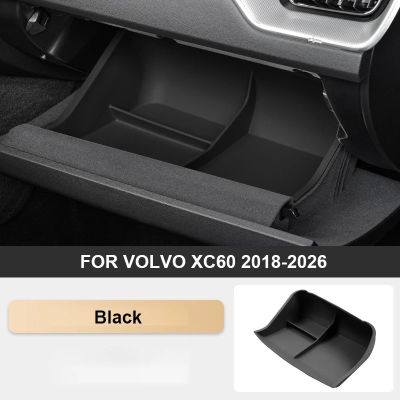 

Для Volvo XC60 2018-2026 силиконовый черный автомобильный второй пилот перчаточный ящик ящик для хранения органайзер для телефона аксессуары для интерьера