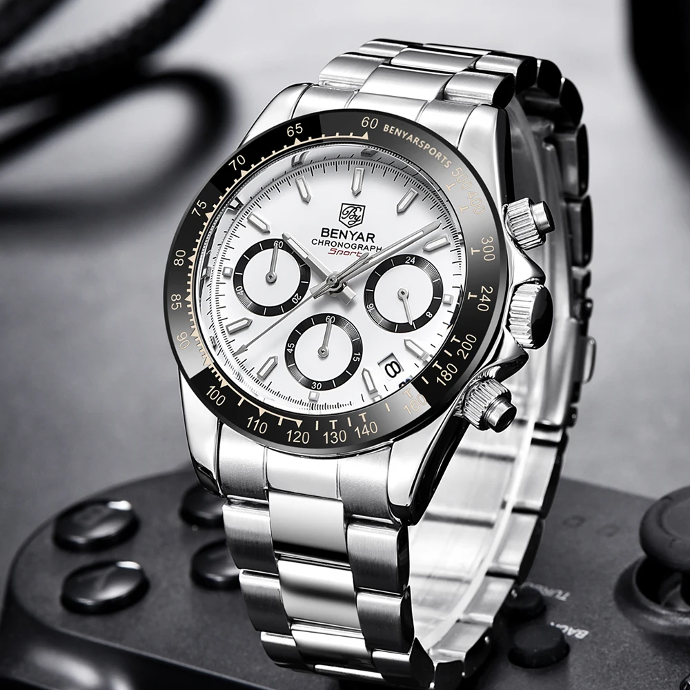 Relojes Hombre 2021 BENYAR новые мужские кварцевые часы модные повседневные трехглазные
