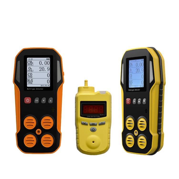 Enlarge Handheld Diffusion air sampling detecteur de gaz 4 en 1 combustible co and co2 ch4 h2s multi gas - detectors