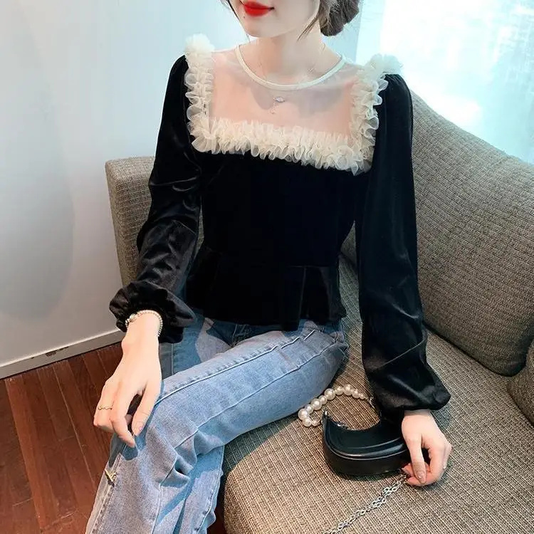 Женский весенне-осенний новый дизайн с черным грибком короткий стиль сеткой