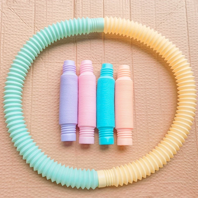 

Colorful Plastic Stretching Tube Coil Children Creative Toys Funny Toys Early Educational Decompression Folding Toy