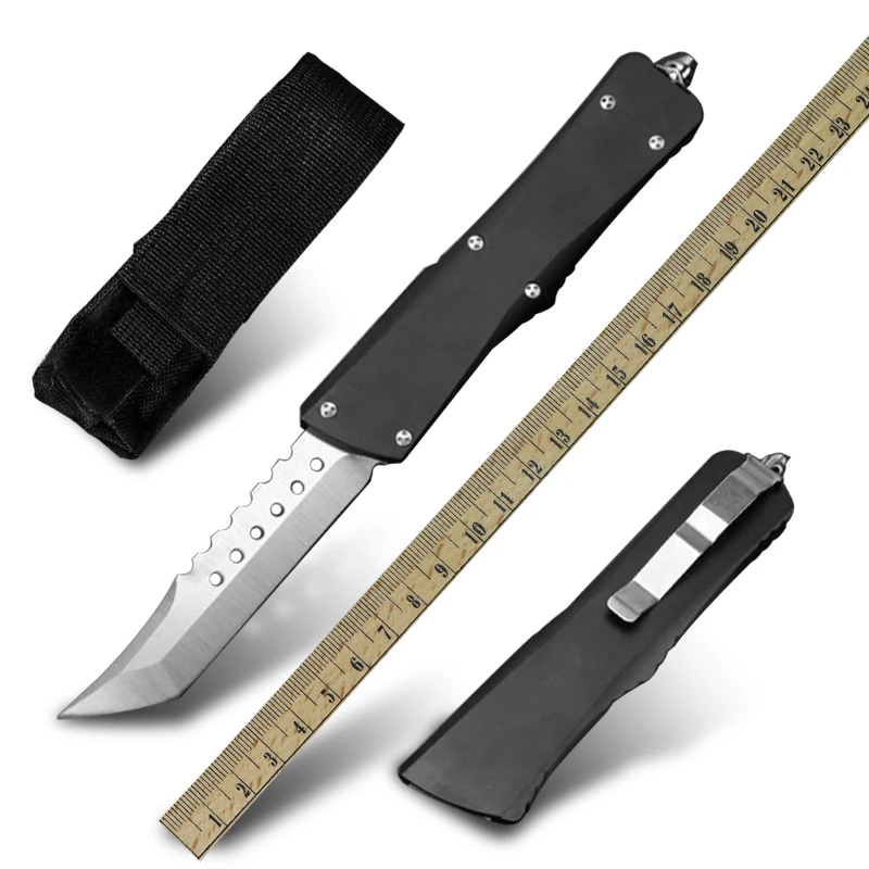 OEM OTF Multipurpose Tactical Blade Knife 440 Steel Camping Hunting Automatic Knife Cool Sword Jungle Adventure Knives EDC Tools