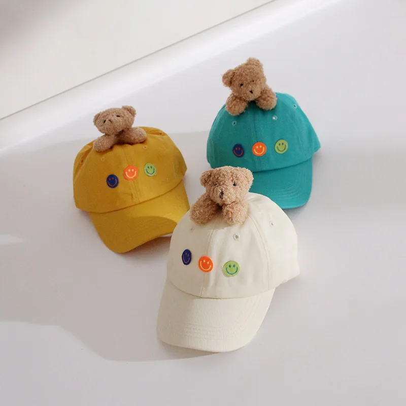 

Baby bear puppet duck tongue hat Korean casual cute baseball cap children's travel boys and girls curved brimmed hat tide