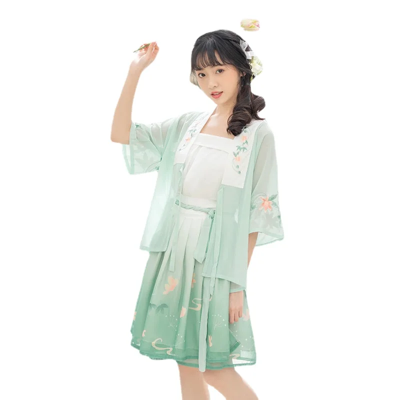 

Han Women's Song Style Beizi Han Element National Style Waist Length Short Skirt Spring and Summer Suit