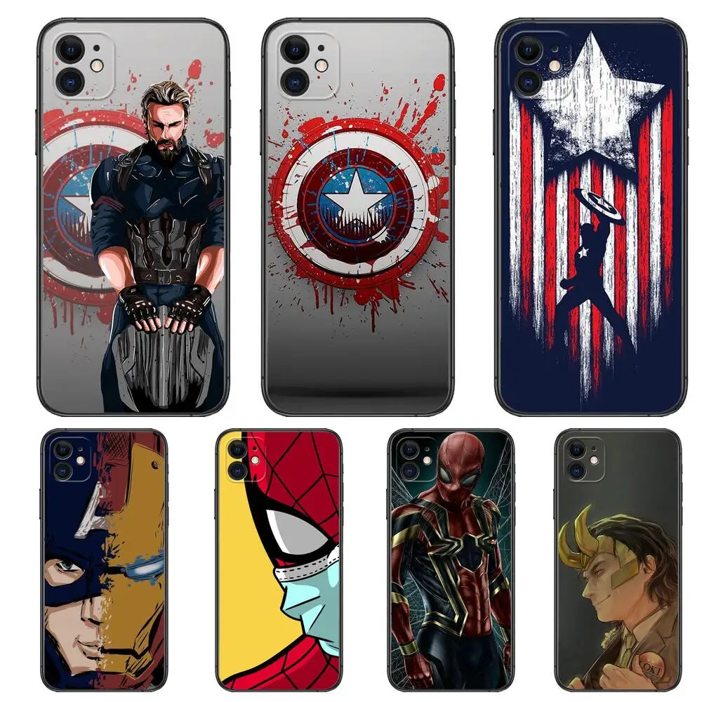

MARVEL Captain America Phone Cases For iphone 13 Pro Max case 12 11 Pro Max 8 PLUS 7PLUS 6S XR X XS 6 mini se mobile cell