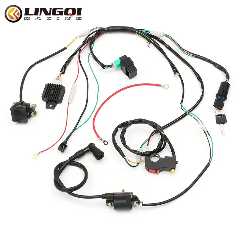 

Полный комплект жгутов проводов стартера CDI, 6 катушек для 50cc 70cc 90cc 110cc 125cc мотоцикла ATV Quad Pit Bike