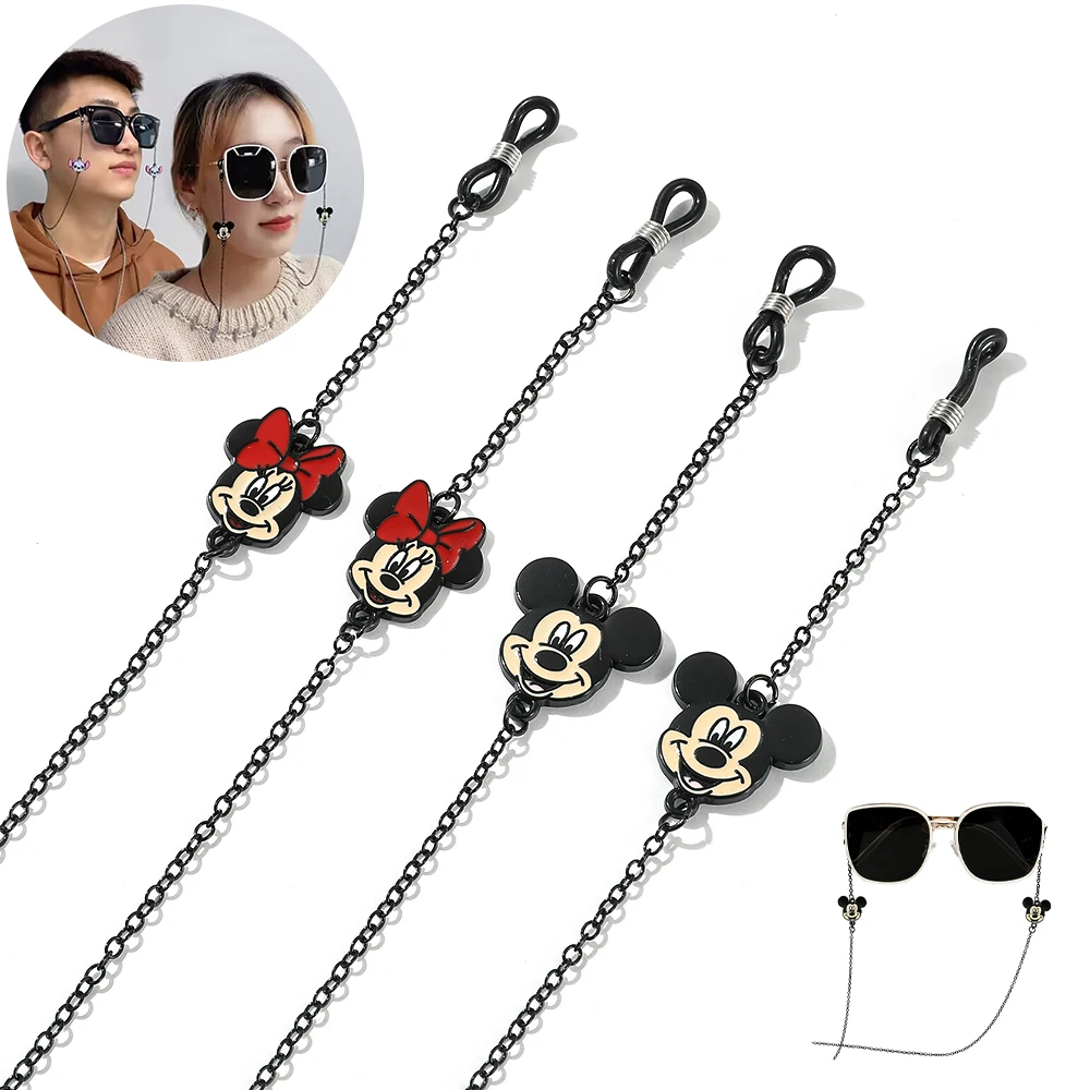

Disney Minnie Mickey Mouse Sunglass Chains Lanyards Eyewear Accessories Cartoon Stitch Anti-Falling Glasses Cord Necklace