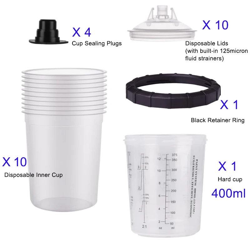 

Одноразовые чашки для краскопульта Geniuselect 200/400/600/800 мл