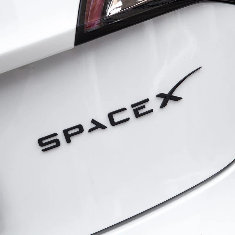 

Горячая Распродажа, 3 стикера, автомобильные эмблемы Dualmotor Space X с логотипом, модные наклейки для Tesla Model 3 S X Y, аксессуары, автозапчасти для интерьера