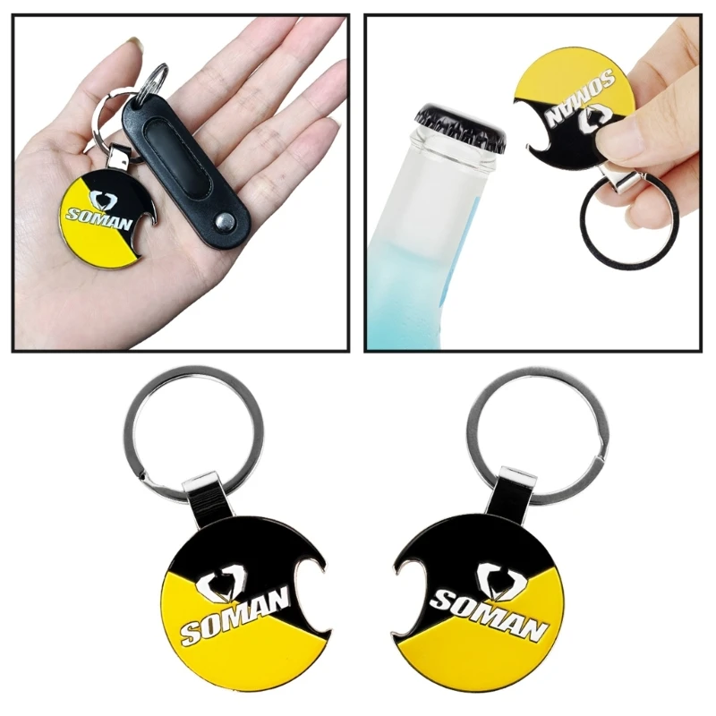 

652F Multifunctional Beverage Bottle Opener Keyring Bottle Opener Keychain Corkscrew Motorcycle Keychains Wine Bottle Opener