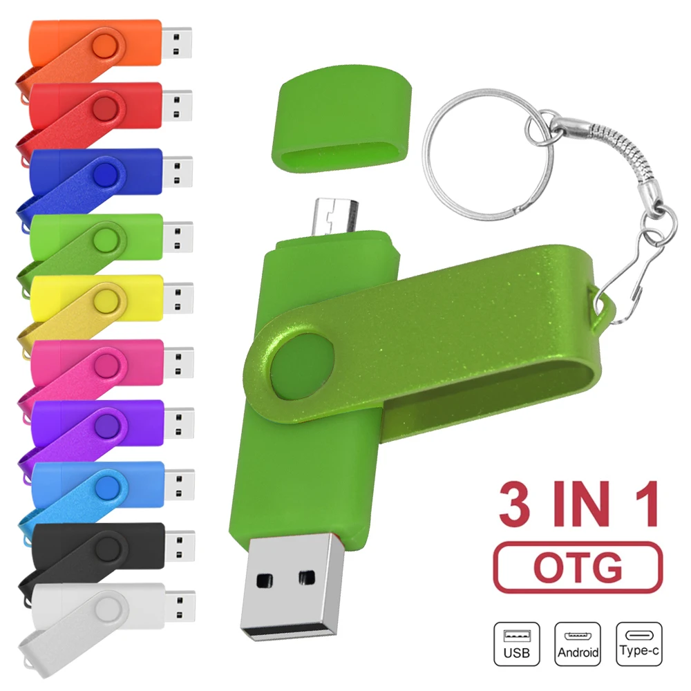 

Multifunctional OTG 3 IN 1 type-c USB Flash Drives pendrive 128GB cle usb stick 16GB 32GB 64GB 128GB 256GB Pen Drive for phone