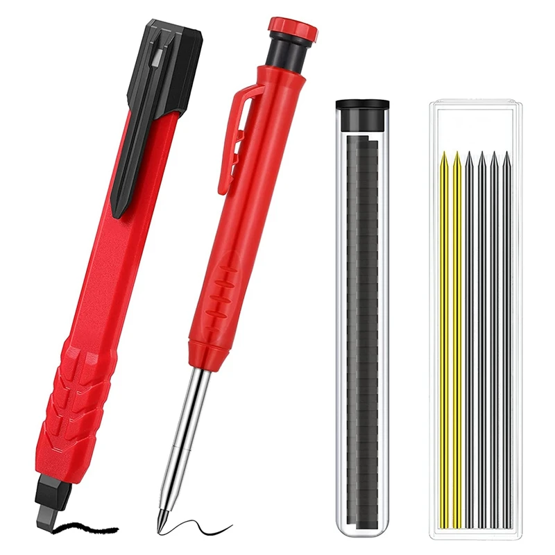 

Solid Carpenter Pencil Set,Refills Carpenter Drawing Scriber Tools For Carpenters Scriber Woodworking Architect Art