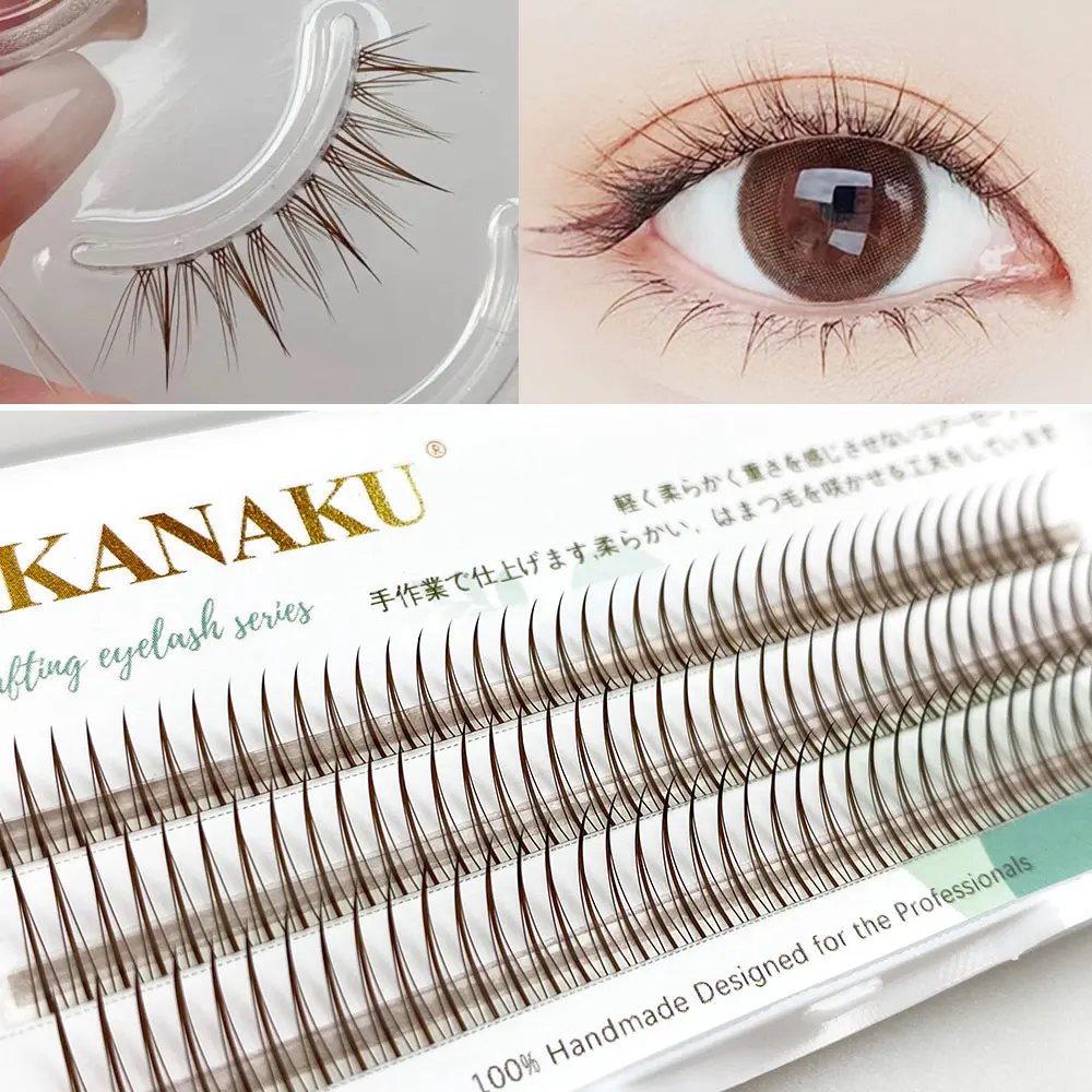 

LAKANAKU Brown Individual Lashes Spikes Lashes Extensions DIY Volume Makeup Cilios